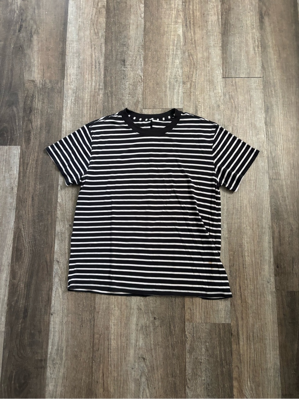 Lululemon Black and White Striped T-Shirt